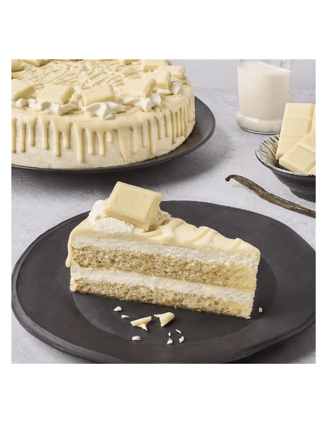 Tarta chocolate blanco hecha con milkybar